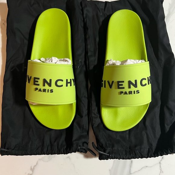 Givenchy Citrus Green Slides Sandals Designer Flip Flops